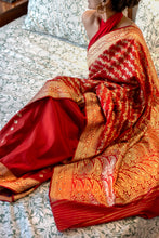 Load image into Gallery viewer, Red Radiance Silk Sari