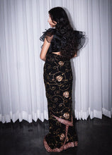 Load image into Gallery viewer, Gilded Noir Chiffon Sari