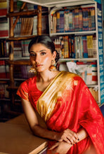 Load image into Gallery viewer, Fire Ombre Silk Sari