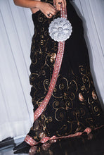 Load image into Gallery viewer, Gilded Noir Chiffon Sari