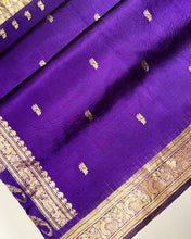 Load image into Gallery viewer, Nightshade Purple Banarasi Sari