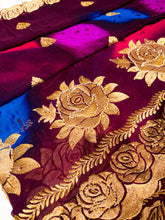 Load image into Gallery viewer, Midnight Rose Chiffon Sari