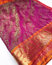 Load image into Gallery viewer, Mulberry Pink Banarasi Sari