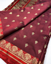 Load image into Gallery viewer, Dark Scarlet Banarasi Sari
