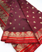 Load image into Gallery viewer, Dark Scarlet Banarasi Sari