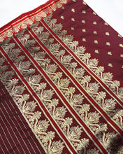 Load image into Gallery viewer, Dark Scarlet Banarasi Sari