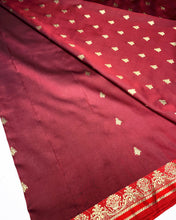 Load image into Gallery viewer, Dark Scarlet Banarasi Sari
