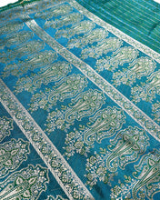 Load image into Gallery viewer, Jade Jewel Banarasi Silk Sari