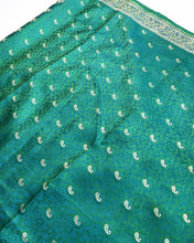 Load image into Gallery viewer, Jade Jewel Banarasi Silk Sari