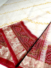 Load image into Gallery viewer, Floral White Chunri Sari