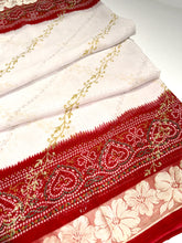 Load image into Gallery viewer, Floral White Chunri Sari