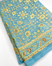 Load image into Gallery viewer, Maya Blue Silk Sari
