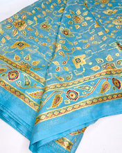 Load image into Gallery viewer, Maya Blue Silk Sari