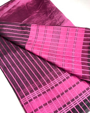 Load image into Gallery viewer, Metallic Pink Twist Silk Sari