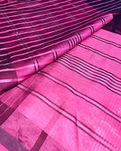 Load image into Gallery viewer, Metallic Pink Twist Silk Sari