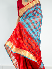 Load image into Gallery viewer, Dyer's Checks Sari