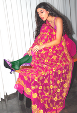 Load image into Gallery viewer, Pink Magenta Chiffon Sari