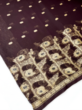 Load image into Gallery viewer, Dark Roses Silk Sari