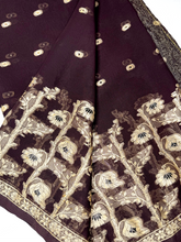 Load image into Gallery viewer, Dark Roses Silk Sari