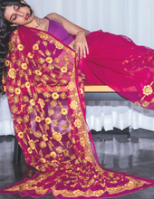 Load image into Gallery viewer, Pink Magenta Chiffon Sari
