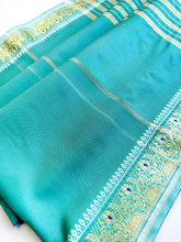 Load image into Gallery viewer, Seafoam Haze Silk Sari