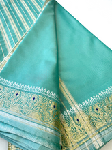 Load image into Gallery viewer, Seafoam Haze Silk Sari