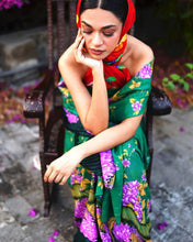 Load image into Gallery viewer, Spring's Heartbeat Chiffon Sari