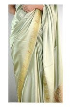 Load image into Gallery viewer, Light Moss Satin Silk Sari