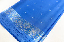 Load image into Gallery viewer, Spa Blue Satin Silk Sari
