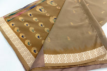 Load image into Gallery viewer, Raw Umber Georgette Silk Sari