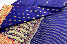 Load image into Gallery viewer, Violet Pansy Banarasi Silk Sari