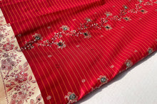 Load image into Gallery viewer, Mughal Red Banarasi Silk Sari