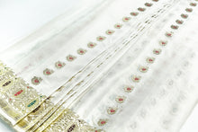 Load image into Gallery viewer, White Wonder Banarasi Silk Sari