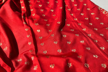 Load image into Gallery viewer, Red Letter Banarasi Silk Sari