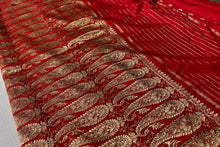 Load image into Gallery viewer, Red Letter Banarasi Silk Sari