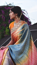 Load image into Gallery viewer, Sky Spectrum Banarasi Silk Sari