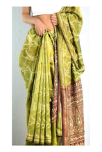 Load image into Gallery viewer, Pomelo Green Silk Sari