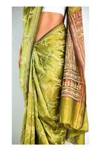 Load image into Gallery viewer, Pomelo Green Silk Sari