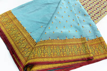 Load image into Gallery viewer, Turquoise Field Banarasi Silk Sari