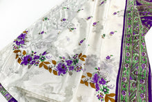 Load image into Gallery viewer, Misty White Printed Silk Sari
