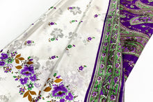 Load image into Gallery viewer, Misty White Printed Silk Sari