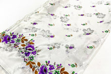 Load image into Gallery viewer, Misty White Printed Silk Sari