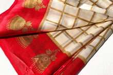 Load image into Gallery viewer, Bengal Red Organza Silk Sari
