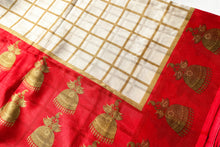 Load image into Gallery viewer, Bengal Red Organza Silk Sari