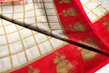 Load image into Gallery viewer, Bengal Red Organza Silk Sari