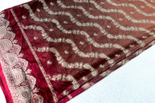 Load image into Gallery viewer, Garnet Banarasi Silk Sari