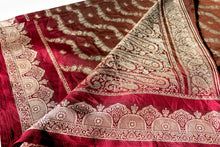 Load image into Gallery viewer, Garnet Banarasi Silk Sari