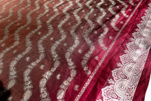 Load image into Gallery viewer, Garnet Banarasi Silk Sari