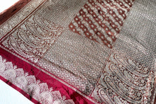 Load image into Gallery viewer, Garnet Banarasi Silk Sari