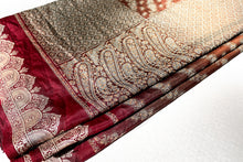 Load image into Gallery viewer, Garnet Banarasi Silk Sari